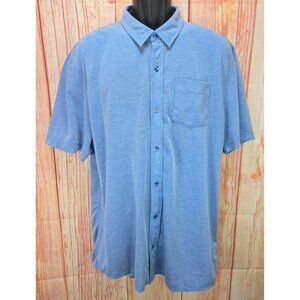 Travis Mathew Mens Blue Button-Up Polo XXL (Thin Fit)